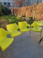 4x hippe stapelbare praktische tuinstoelen, Tuin en Terras, Ophalen, Gebruikt, Stapelbaar
