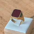 Gouden ring 14k 585 met carneool maat 21, Handtassen en Accessoires, Ringen, 20 of groter, Heer, Ophalen of Verzenden, Zo goed als nieuw