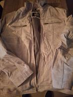 Witte lederen heren jas, Kleding | Heren, Jassen | Winter, Ophalen, Wit, Zo goed als nieuw, Andere