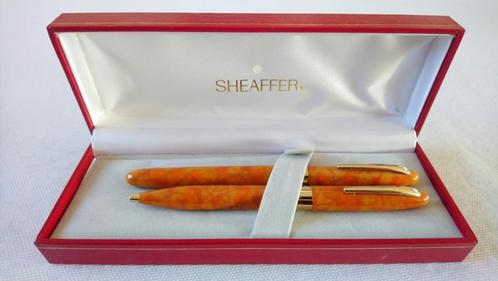 Sheaffer Crest Cadium Yellow set Vulpen 18K/750 X-nib, Verzamelen, Pennenverzamelingen, Nieuw, Pennenset, Sheaffer, Met doosje