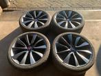 ORIGINELE TESLA MODEL 3 VELGEN + BANDEN 235 35 R20 + TPMS, Ophalen of Verzenden, Gebruikt