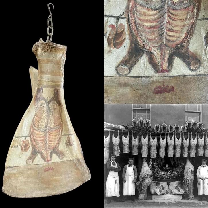 Beenhouwerij slagerij reclame uithangbord trade sign, Antiek en Kunst, Curiosa en Brocante, Ophalen of Verzenden