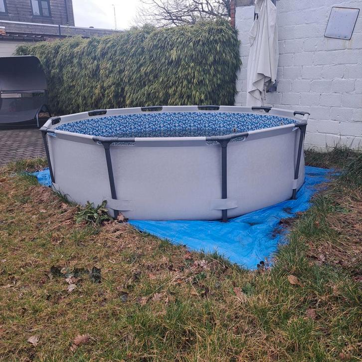 10 hoekig zwembad met veiligheidsladder en toebehoren, Jardin & Terrasse, Piscines, Enlèvement