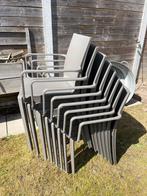 Tuinstoelen 8 stuks Kleur: taupe, Tuin en Terras, Tuinstoelen, Ophalen, Zo goed als nieuw, Kunststof, Stapelbaar