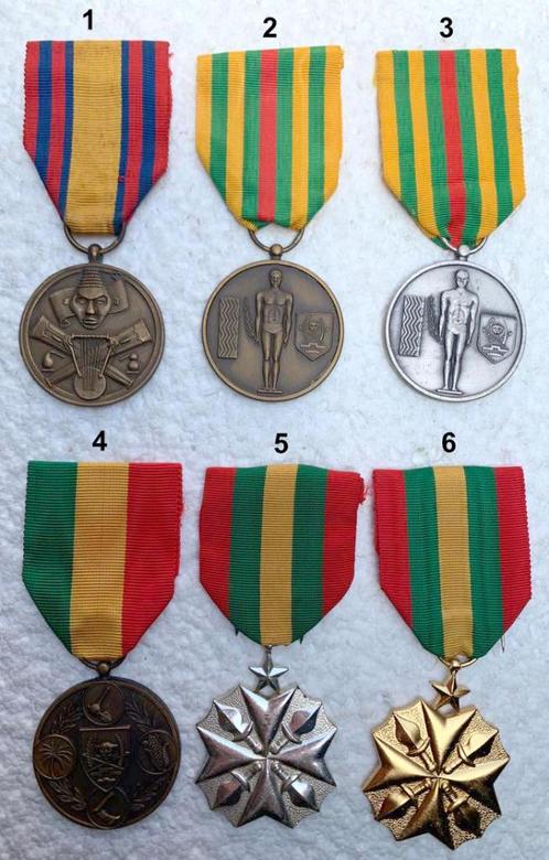 Medailles, Congo-ZAIRE, 6x verschil (Apart of a LOT te koop), Verzamelen, Militaria | Algemeen, Landmacht, Lintje, Medaille of Wings