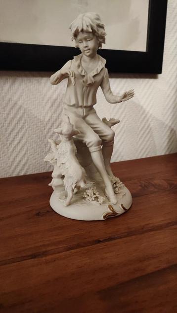 Statue d'enfant avec mouton de Capodimonte Forlin, Enlèvement ou Envoi, Utilisé