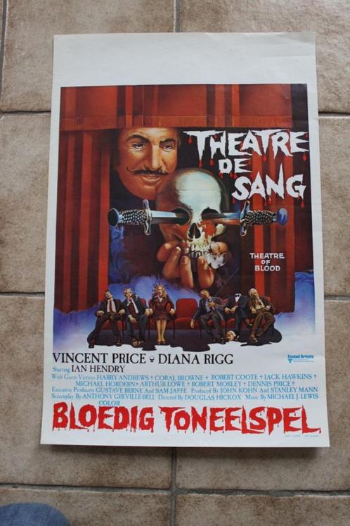 filmaffiche Theatre Of Blood 1973 Vincent Price filmposter, Verzamelen, Posters, Zo goed als nieuw, Film en Tv, A1 t/m A3, Rechthoekig Staand