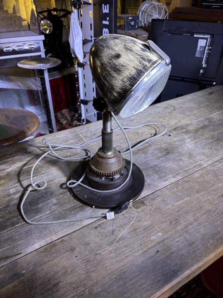 Bureaulamp / tafellamp mancave, Huis en Inrichting, Lampen | Tafellampen, Gebruikt, Minder dan 50 cm, Glas, Metaal, Ophalen