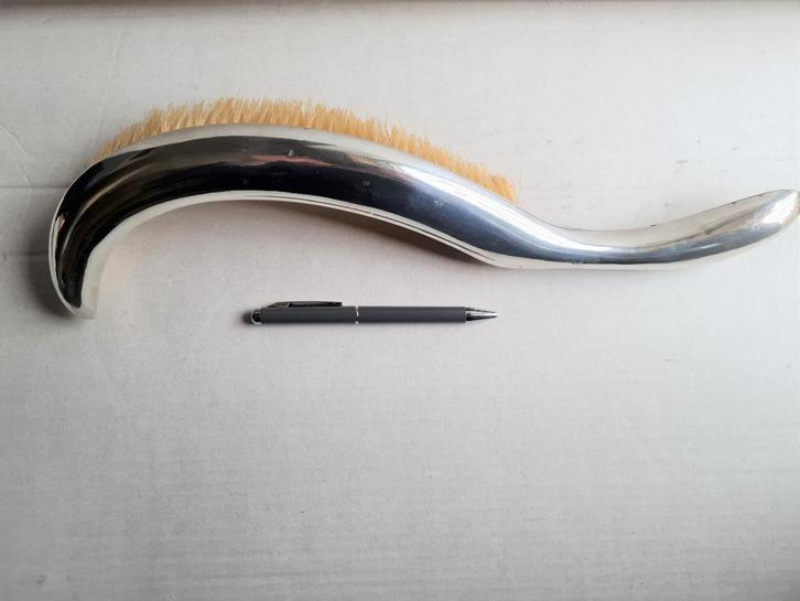Extra grote verzilverde Butler tafelborstel, Antiek en Kunst, Antiek | Zilver en Goud, Ophalen of Verzenden