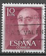 Spanje 1955-1958 - Yvert 854 - Generaal Franco - 10 c. (ST), Timbres & Monnaies, Timbres | Europe | Espagne, Affranchi, Envoi