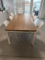 Stijlvolle vergadertafel 220x100 met 6 witte Erin stoelen, Huis en Inrichting, Ophalen, Zo goed als nieuw