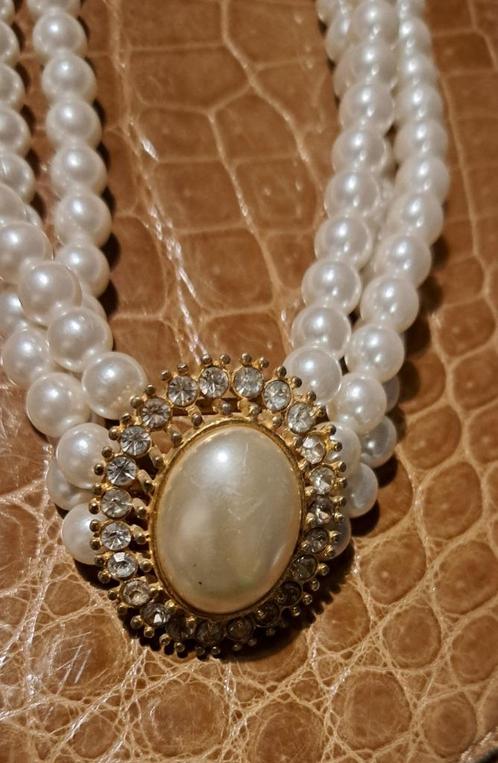 Vintage FM 1988 De Franklin Mint Mary McFadden, Handtassen en Accessoires, Kettingen, Zo goed als nieuw, Overige materialen, Wit