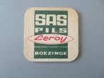 oud bierviltje SAS Pils Leroy Boezinge, Verzenden, Zo goed als nieuw, Viltje(s), Overige merken