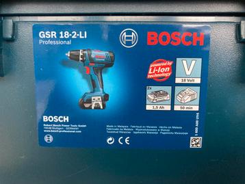 Bosch GSR18-2-LI in L box professioneel met 2 x accu 1,5 ah beschikbaar voor biedingen