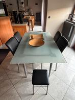 Table en verre et chaises, Maison & Meubles, Enlèvement, Comme neuf