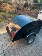 Ge-airbrushed oldtimer aanhangwagen-zwart- oranje/blauw, Ophalen, Zo goed als nieuw