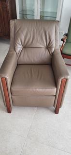 Lederen fauteuil, Gebruikt, Ophalen of Verzenden, 75 tot 100 cm, Régent