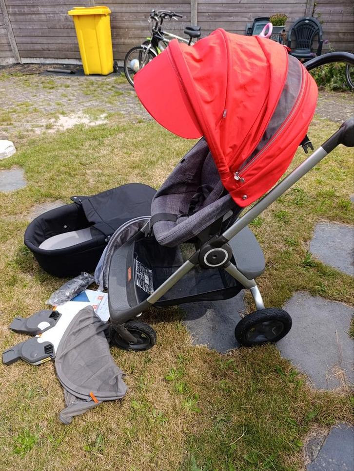 Stokke scoot 3 in 1 kinderwagen, Kinderen en Baby's, Kinderwagens en Combinaties, Gebruikt, Kinderwagen, Luchtbanden, Met reiswieg