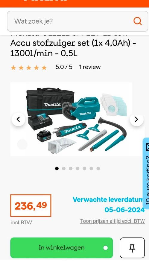 Makita CL121DSM 12V Li-Ion Accu stofzuiger, Doe-het-zelf en Bouw, Gereedschap | Schuurmachines, Nieuw, Ophalen of Verzenden