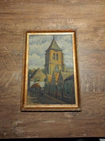 Gratis schilderij kerk op paneel beschikbaar voor biedingen
