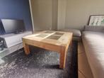 Robuuste teak salontafel te koop, Ophalen, Gebruikt, Vierkant, Teakhout