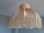 Vintage hanglamp met zijden lampenkap en franjes, Ophalen of Verzenden