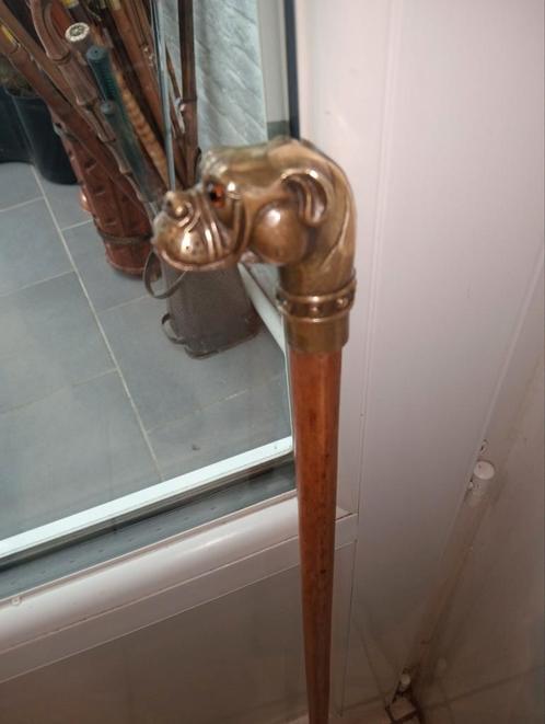 Oude bulldog art nouveau-wandelstok, Antiek en Kunst, Curiosa en Brocante, Ophalen of Verzenden