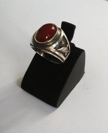 Bague pour homme en argent avec cornaline naturelle  