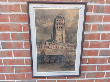 Peinture de Jos Van Belleghem   Place du marché d'Ypres