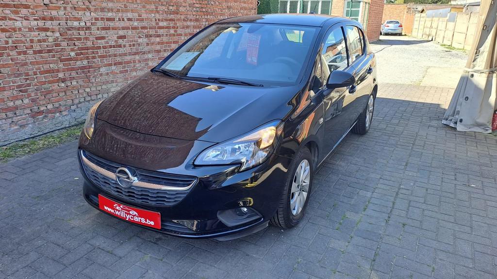 Opel Corsa 1.2i 5-deurs*Airco*Navigatie*car-play*Alu velgen*, Stof, Gebruikt, 4 cilinders, Zwart