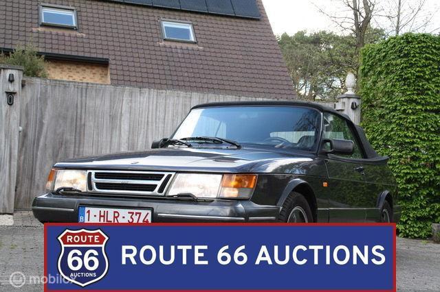Saab 900 S 16 Valve Cabriolet | 1993 | Route 66 Auctions, Auto's, Zwart, Bedrijf, Handgeschakeld, Overige carrosserie