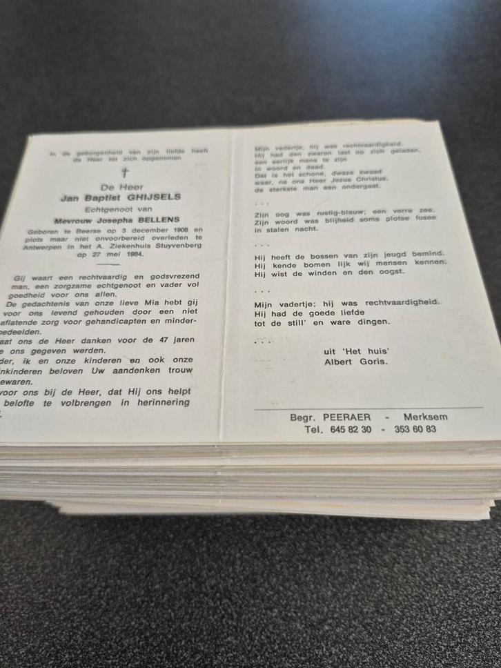 Bidprentjes Beerse, Verzamelen, Bidprentjes en Rouwkaarten, Ophalen of Verzenden