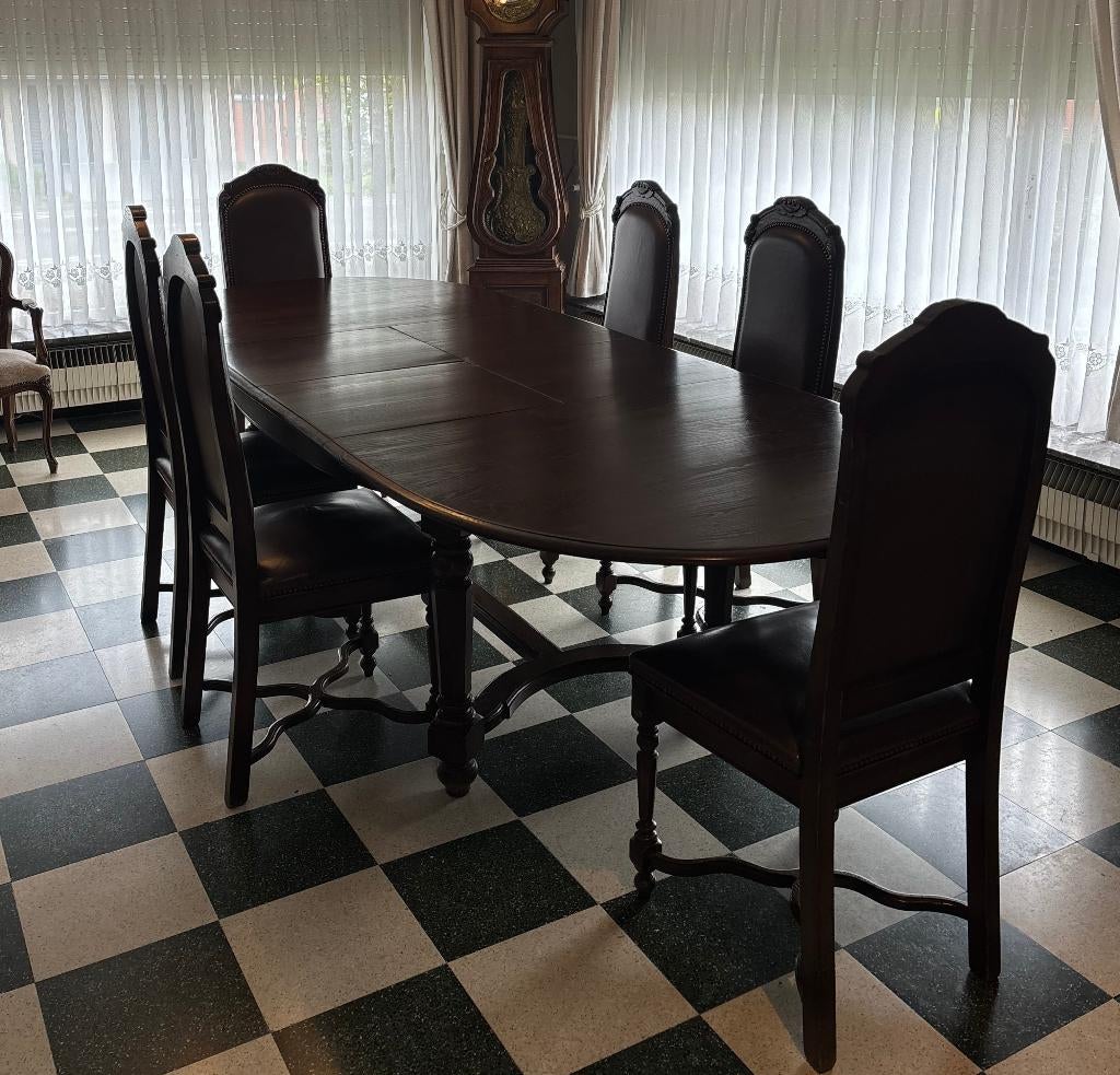 Antieke tafel en stoelen / Eetkamerset, Antiek en Kunst, Ophalen