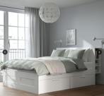 IKEA Brimnes 2-persoonsbed (160 x 200), Huis en Inrichting, Ophalen, Overige materialen, Gebruikt, Wit