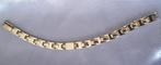 armband zilver en gouden schakels vintage, Enlèvement ou Envoi, Comme neuf, Argent, Acier