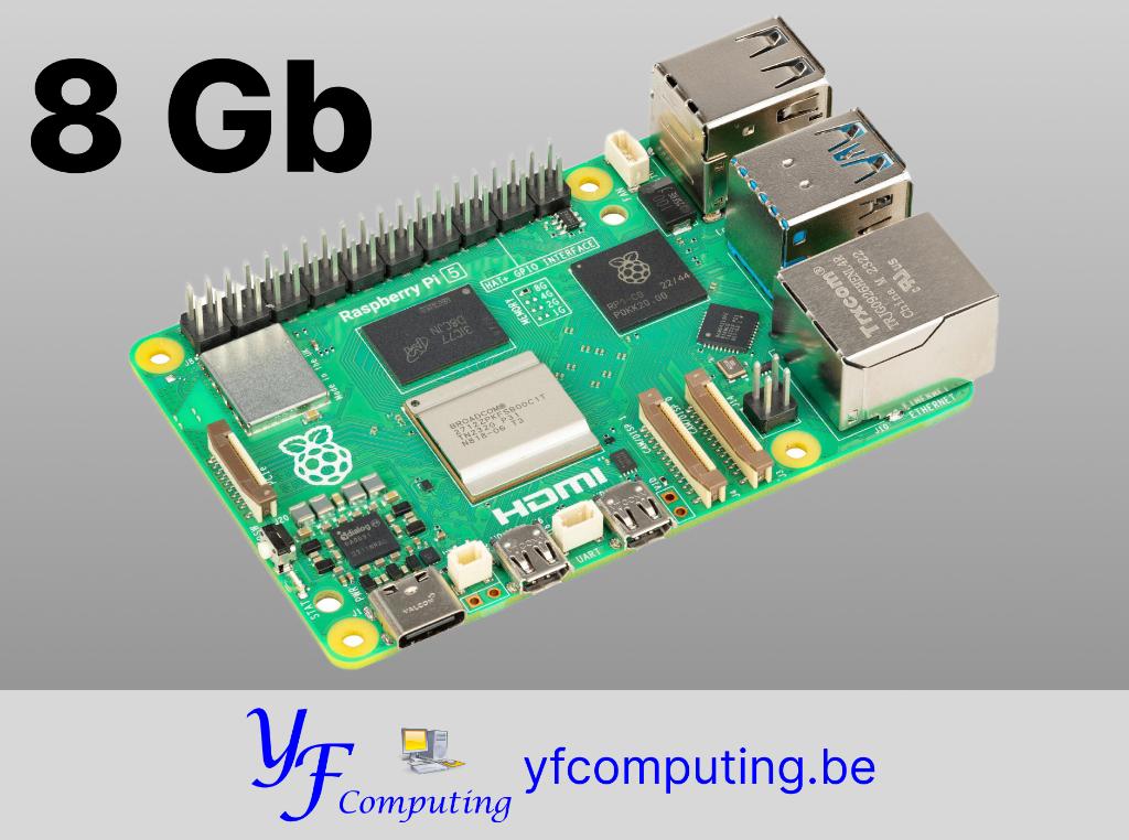 Raspberry Pi 5 – 8 GB – 2.4 GHz – Nieuw, Hobby en Vrije tijd, Elektronica-componenten, Ophalen of Verzenden, Nieuw