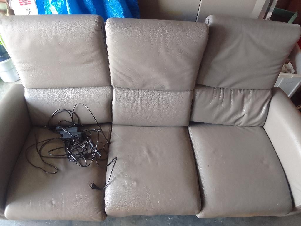 Fauteuil électrique 3 places en simili, Maison & Meubles, Fauteuils, Enlèvement, Utilisé