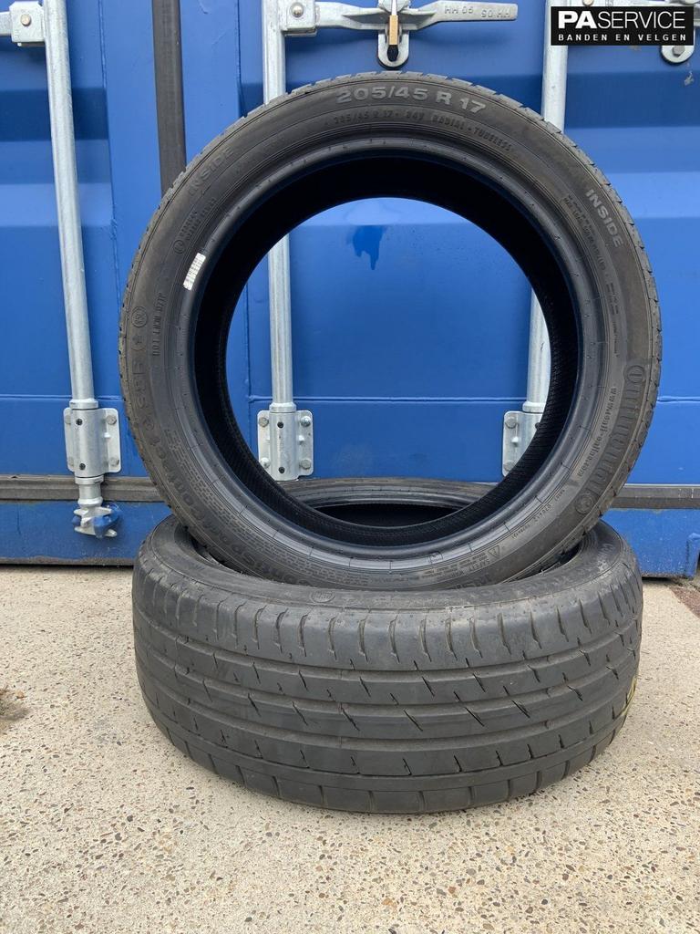 2x Continental 205 45 17 Runflat zomerbanden 6.8 mm, Auto-onderdelen, Banden en Velgen, Velg(en), Gebruikt, Ophalen of Verzenden