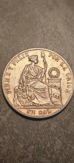 Peru,1 Sol 1887 TF, Large munt zilver,perfect staat., Postzegels en Munten, Ophalen of Verzenden, Zuid-Amerika, Losse munt, Zilver