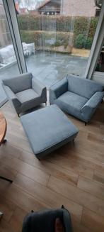 Zetels en poef te koop - Gloednieuw, Huis en Inrichting, Ophalen, Zo goed als nieuw, Stof