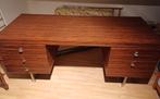 Groot vintage bureau van donker hout - jaren 70, Antiek en Kunst, Ophalen