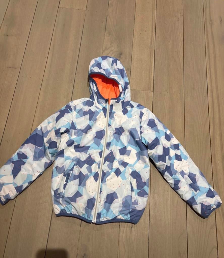 Veste de ski rose/motif glace réversible 10 ans Wed'ze, Enlèvement ou Envoi, Comme neuf, Fille, Manteau