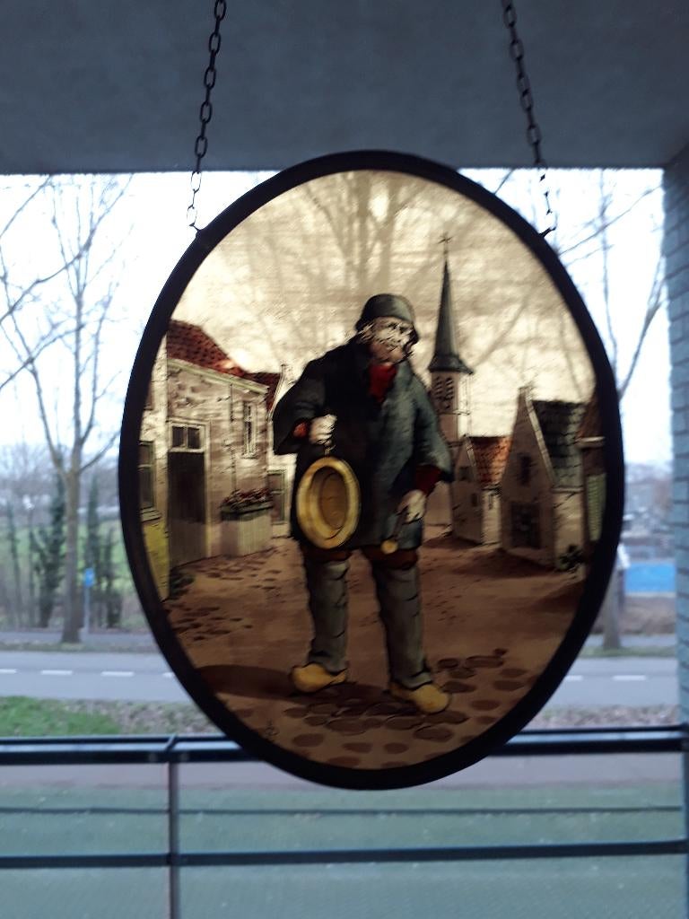 Vitrail antique, beau porte-fenêtre, vitrail, Antiquités & Art, Enlèvement ou Envoi