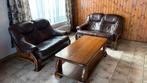 À donner Fauteuils et table, Maison & Meubles, Canapés | Coins salons complets, Enlèvement, Utilisé, Cuir