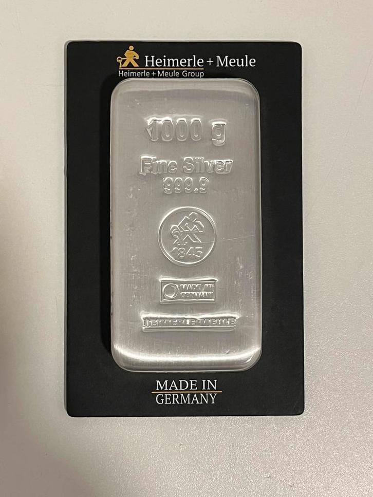 Kilo zilver 999 - Hemerle+Meule, Postzegels en Munten, Edelmetalen en Baren, Koper, Ophalen