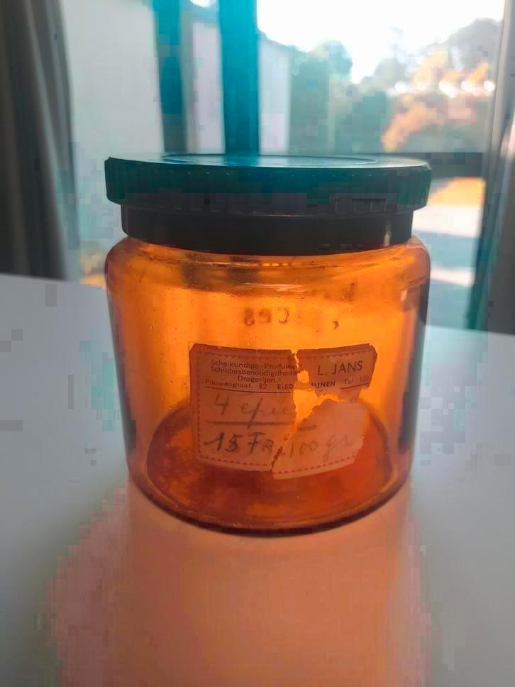 Oude kruidenierspot, Eisden mijnen, Antiek en Kunst, Antiek | Glaswerk en Kristal, Ophalen of Verzenden