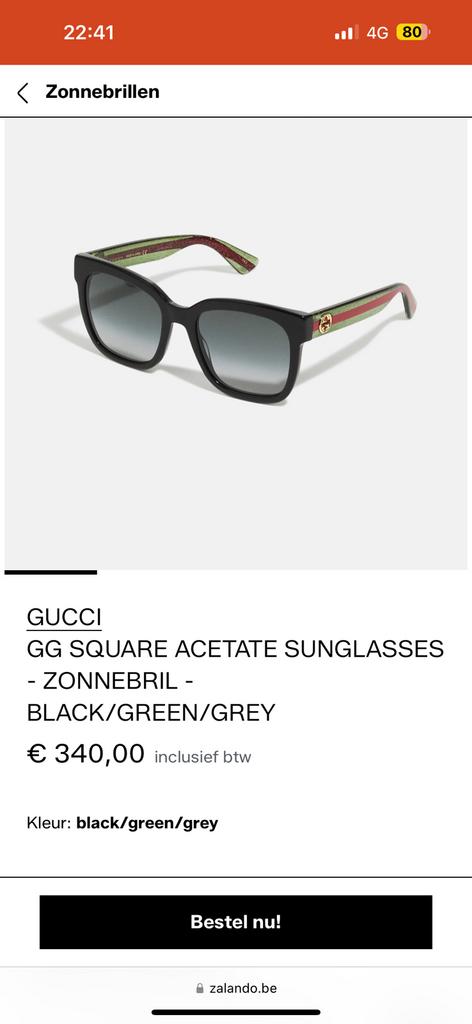 Gucci zonnebril, Ophalen, Zo goed als nieuw, Zonnebril
