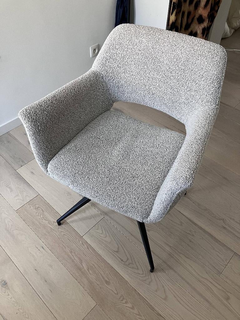 Chaises LeenBakker 4x, Maison & Meubles, Chaises, Comme neuf, Quatre, Tissus, Gris, Enlèvement