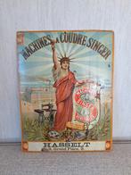 Oud reclamebord Singer 1920 Hasselt, Ophalen of Verzenden, Reclamebord