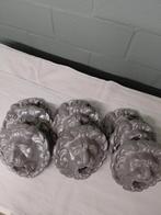 Lot de 9 têtes de lion en aluminium brut, Enlèvement